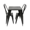 Conjunto Mesa Industrial em Aço Iron Tolix com 2 Cadeiras Preta - 1