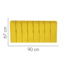 Ver imagem 2 de Painel Estofada Kiara 90cm Solteiro Box Quarto Suede Amarelo - Gat Magazine