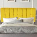 Ver imagem 1 de Painel Estofada Kiara 90cm Solteiro Box Quarto Suede Amarelo - Gat Magazine