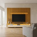 Ver imagem 1 de Rack com Painel para TV 90 Polegadas com LED 100% MDF 250cm x 260cm Casuá Marrom Naturale Off Whit