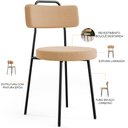 Ver imagem 4 de Kit 06 Cadeiras Decorativas Estofada Para Sala De Jantar Barcelona L02 Bouclê Mostarda - Lyam Decor