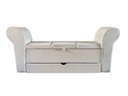 Ver imagem 5 de RECAMIER PUFF BAÚ SAPATEIRA COM BRAÇOS E GAVETA 1,58 CM PARA CAMA BOX QUEEN SIZE - CREME
