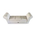 Ver imagem 3 de RECAMIER PUFF BAÚ SAPATEIRA COM BRAÇOS E GAVETA 1,58 CM PARA CAMA BOX QUEEN SIZE - CREME