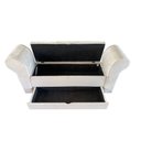 Ver imagem 2 de RECAMIER PUFF BAÚ SAPATEIRA COM BRAÇOS E GAVETA 1,58 CM PARA CAMA BOX QUEEN SIZE - CREME