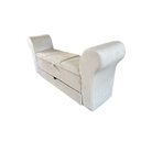 Ver imagem 4 de RECAMIER PUFF BAÚ SAPATEIRA COM BRAÇOS E GAVETA 1,58 CM PARA CAMA BOX QUEEN SIZE - CREME