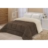 Coberdrom Casal Queen Sherpa Edredom Pele De Carneiro - Marrom - 1