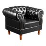 Poltrona Chesterfield Duque Dom Pedro Capitonê - Couríssimo Preto - 1