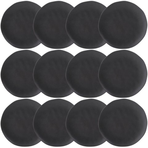 Kit 12 Pratos Rasos Orgânico Preto Matte 26,5cm Cerâmica Mesa Posta Porto Brasil