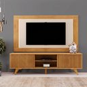 Ver imagem 1 de Conjunto Painel Atenas + Rack Siena Painel Off White/Naturalle Mavaular