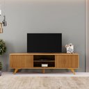 Ver imagem 6 de Conjunto Painel Atenas + Rack Siena Painel Off White/Naturalle Mavaular
