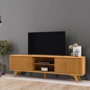 Ver imagem 5 de Conjunto Painel Atenas + Rack Siena Painel Off White/Naturalle Mavaular