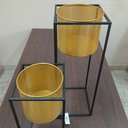 Ver imagem 6 de Kit 2 Cachepô Decorativo Vaso Planta Home&Co Metal Dourado - g:70x25x25 P:48x22x22 cm