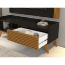 Ver imagem 3 de Rack com Painel Audax 1.48 Preto com Cedro Natural - MóveisAqui