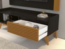 Ver imagem 3 de Rack com Painel Audax 1.48 Preto com Cedro Natural - MóveisAqui