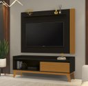 Ver imagem 2 de Rack com Painel Audax 1.48 Preto com Cedro Natural - MóveisAqui