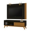 Ver imagem 1 de Rack com Painel Audax 1.48 Preto com Cedro Natural - MóveisAqui