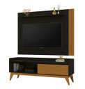 Ver imagem 1 de Rack com Painel Audax 1.48 Preto com Cedro Natural - MóveisAqui