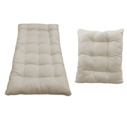 Kit Almofadas Para Poltrona com Puff Costela Suede Bege - 1