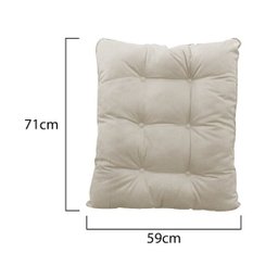 Kit Almofadas Para Poltrona com Puff Costela Suede Bege - 3