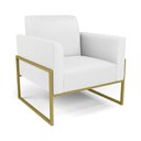 Ver imagem 4 de Sofá Namoradeira com Poltrona Base Industrial Alta Dourado Marisa Corino Branco D03 - D’Rossi