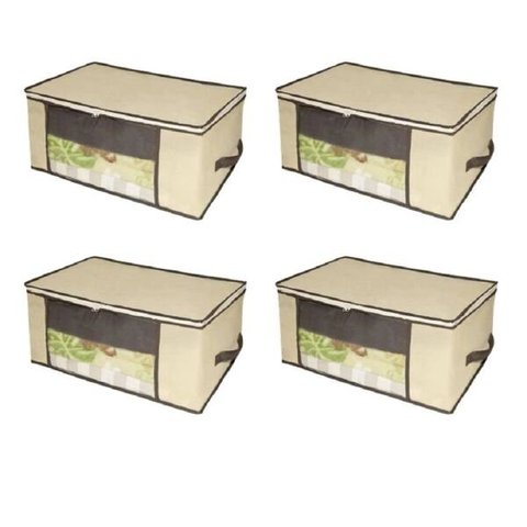 Kit 04 Caixa Organizadora em TNT com Visor 45 x 45 x 20cm