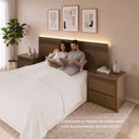 Ver imagem 5 de Painel Cabeceira Frisado Casal com LED e 2 Mesas de Cabeceira 109x180cm