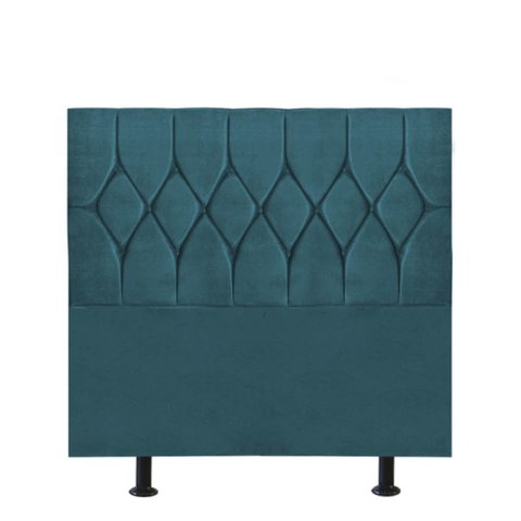 Cabeceira Estofada Istambul Capitonê 100cm Solteiro Box Quarto Suede Azul Turquesa - Gat Magazine