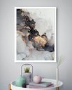 Ver imagem 2 de Quadro Decorativo Abstrato Mármore - 70x50cm:moldura Preta