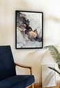 Ver imagem 1 de Quadro Decorativo Abstrato Mármore - 70x50cm:moldura Preta