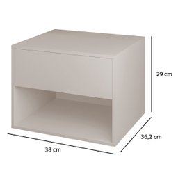 Mesa de Cabeceira Sofia Suspensa Fixa na Parede 1 Gaveta Corrediça Telescópica 1 Nicho - Lh Móveis - 4