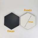 Ver imagem 2 de Porta Copos Madeira Mesa Jantar Cozinha Bar 6 Unidades Hexágono Branco/Preto