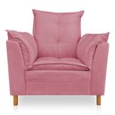 Ver imagem 4 de Poltrona de Amamentação com Puff Laura Veludo Rosa - Pallazio