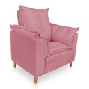Ver imagem 3 de Poltrona de Amamentação com Puff Laura Veludo Rosa - Pallazio