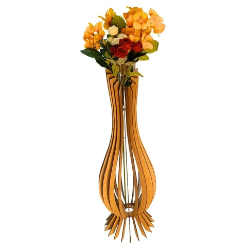 Vaso de Chão Decorativo Grande Ana Maria Mdf:mdf Cru/60x18cm