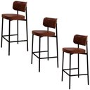 Ver imagem 1 de Banqueta Alta Bar Estofada Kit 3 Ella M25 Sintético Whisky - Mpozenato
