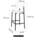 Ver imagem 4 de Banqueta Alta Bar Estofada Kit 3 Ella M25 Sintético Whisky - Mpozenato