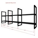 Ver imagem 4 de Prateleira Suspensa Industrial em MDF com Estrutura Preta – Estante de Parede com Nichos Decorativos