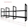 Prateleira Suspensa Industrial em MDF com Estrutura Preta – Estante de Parede com Nichos Decorativos - 4