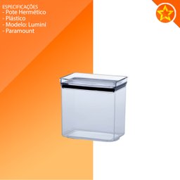 Pote Hermético Lumini Quadrado 1300ml - Paramount - 3