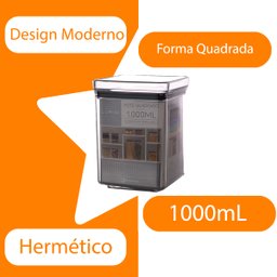 Pote Hermético Lumini Quadrado 1000ml - Paramount - 4