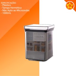 Pote Hermético Lumini Quadrado 1000ml - Paramount - 3