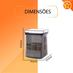 Pote Hermético Lumini Quadrado 1000ml - Paramount - 2