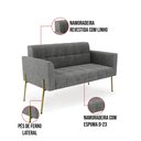 Ver imagem 6 de Sofá Namoradeira e 2 Poltronas Pé de Ferro Dourado Elisa Linho D03 - D’Rossi
