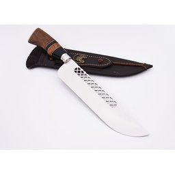 Faca Aço Inox 420 Churrasco Cabo Chifre Madeira Personalização a Laser - 1