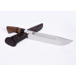 Faca Aço Inox 420 Churrasco Cabo Chifre Madeira Personalização a Laser - 2