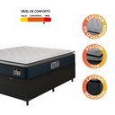 Ver imagem 5 de Cama Box Baú Casal Colchão Espuma D45 Pillow Top Strong 138x188x65cm Cinza/Preto Hellen