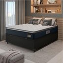 Ver imagem 2 de Cama Box Baú Casal Colchão Espuma D45 Pillow Top Strong 138x188x65cm Cinza/Preto Hellen