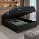 Ver imagem 3 de Cama Box Baú Casal Colchão Espuma D45 Pillow Top Strong 138x188x65cm Cinza/Preto Hellen