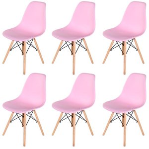 Cadeira Charles Eames Eiffel 130pp Cor:rosa;quantidade:6
