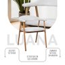 Cadeira de Jantar Luana Estrutura Aço Carbono Laminado Natural com Estofado Linho Cru - 2